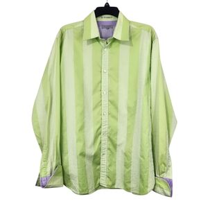 Ted Baker London Green Striped Dress Shirt Size XL